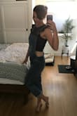 So I ordered a large because I am tall... And I am glad I did! The waist is loose, but it's comfy and playful. I love that overalls are making a comeback! - Kristen R.