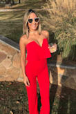 I recently wore this jumpsuit for a wedding and I received so many complements. Just keep in mind that it has  a lot of cleavage!!! I ordered XS size and it was perfect. A little tight on the bust area but it was perfect to support the area. It was a little long for me so I took it to alternate. Highly recommended!!! - Claudia R.