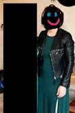 This jacket is super cute! The leather is high quality...I went to a wedding with a friend who had a real leather jacket on and the leathers looked identical. It was a good length in the sleeves; I have longish arms so I was relieved about that. The only thing I didn't love was that it was pretty tight across the bust when zipped. I'll probably never wear it zipped up for that reason. I wouldn't size up though because it fit well everywhere else; I just figure it's part of the territory when you have a large chest. - Arica B.