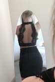 Absolutely love this look! I was a little nervous about the neck line because I am not used to a high neck but it is so sophisticated and fun! Highly highly recommend! Wore this to Vegas and got so many compliments! - Sandy N.