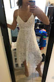 Measured myself and ordered the small. Dress fit perfectly with the exception of a little room on the side of my bust but looks fine with a bra on. Package got here five days earlier than projected and looks exactly like the photos! Highly recommend! - Francesca F.