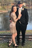 I wore this for my winter formal and I got so many compliments on it! You feel like the center of attention with this glitzy dress. I'm short so the dress came down pretty far on me, but it did slide up as I walked and danced. The sequins were fairly comfortable, not too much to complain about. - Shelby F.