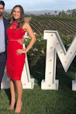Bought this dress for a wedding I attended. Really nice color and material. It was a little loose, but still looked great. I like the length of this dress. You don't have to worry about it being too short. - Sarah K.