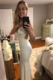 This dress is so gorgeous. I felt sexy and classy all in one. I first ordered in a size S but there was so much fabric and it was extremely long. The XS fit much better. - Andrea K.