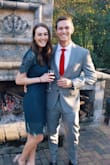 I was a bit hesitant to order because I am usually somewhere stuck between an XS or S. I ordered the small and it fit like a glove! I wore this dress to a wedding in Georgia in November and the color was beautiful for that time of year, it got many compliments! It was the perfect balance of chic and classy. Also, it was incredibly comfortable and offers a lot of stretch to it which was great because of the sitting and dancing throughout the night. If you have a smaller chest size and are between the XS and S then I would suggest the XS. - Jillian B.