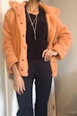This jacket is so cute! It's not super heavy so I wouldn't recommend wearing it on really cold days. The color pairs nicely with so many things. I've only worn it once and got three compliments on it! Definitely my new favorite jacket. - Jordan D.