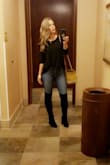 Runs large. I had to return the original pair I ordered and ordered a full size down and there is still a little extra room but so worth it. Soft comfortable and sexy. Love. A lady came up to me and said "My husband says you have the coolest boots so I had to come check them out" - Alaura L.