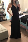 Love this dress. Material is nice and thick. Its comfortable and no bra needed. It was really long and had to be taken up in the straps and in the length. - Caitlin P.