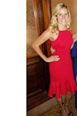 In perfect Lulu's fashion, this dress was great for a wedding I went to in November. The material was thick, not see-through, comfortable, bright, and a perfect length. I always go back and forth when deciding what size to buy - either a medium or a large. I usually buy large because I want some wiggle room and I don't want it to look SKIN tight where you see every roll. However, with this dress I went with the Medium and felt it was still okay! Although it was still fitted, it wasn't uncomfortable. The thickness of the fabric helps and the flare at the bottom helps take focus away from the midsection. I loved this dress and would definitely wear it again! - Katie K.