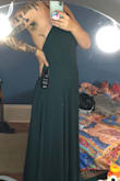 Wow wow wow. This dress is phenomenal. It fits true to size, is a very flattering cut and the color is classic. I bought this dress to wear to a December wedding in Florida. I wanted a holiday color without being too holiday-y. This was exactly what I was looking for. This dress is made out of excellent material and is worth every cent! - Kayte J.