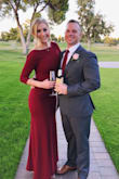 I love this dress! It is stretchy and fits like a glove! I wore it to a wedding last weekend and got TONS of compliments. The high front and dip in the back is very sexy. I highly recommend this dress for holiday parties! - Lauren R.