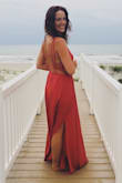 I wore this to a beach wedding and it was incredible. Sturdy enough to take some dancing and wading in the surf, flowy in the wind, and just the right amount of conservative and sexy. Just incredible. - Emily C.
