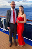 Oh how I love this jumpsuit! I got SO many compliments while wearing this on formal night of a cruise. I want the blue one because it would be perfect to wear to a wedding! - Melissa M.