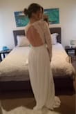 The dress is gorgeous! Sizing is a little loose but will get it tailored before the wedding. - Lara R.