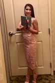 I adore this dress so much. Received tons of complements. I wore this at a wedding.classy and sophisticated. Can't get enough of it so I ordered another piece in navy blue. - Baby O.