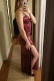 Overall am very happy with this dress. The dress was a little tighter than expected, but the stretchy material was comfortable. The neckline tended to slide down and I had to adjust it periodically. Length was just right for flats. - Claire G.