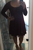 This dress is cute and comfy. I wouldn't wear it to anything formal but great fall/winter dress. I'm short and stocky, but the dress is stretchy so the X-small fit perfectly (typically a small-medium). - Esther S.