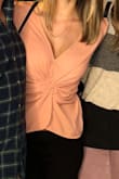 This really highlights good curves while hiding bad one. I thought it was seen at the cleavage too high, so I cut it and just pinned it where I wanted it. - Sarah M.
