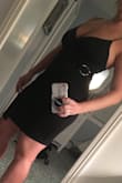This dress is super cute and sexy. I can't wait to wear this. I got a medium and it was a little tight on which is okay because it will motivate me to lose a few lbs! The material is comfy and seems a little stretchy so I wasn't worried about it being tight. If they have other colors I might order another! - Jessica D.