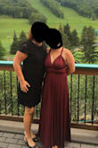 This dress was very comfortable and I received many compliments, however I felt just okay in it. I think it has to do with my short torso and just not knowing 100% how to wear the long straps so that they didn't make my stomach look so bulky. It is very fun in that there's many different ways to wear it; I juts don't think it was right for my body type. It is long, so will most likely need alterations. - Casey B.