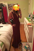 This dress was absolutely fantastic, I wore it to my boyfriends Winter work Gala & felt totally confident and sexy in it. The slit is tastefully high & the fit is flowy but complimentary of any figure. It was pretty long (I was wearing 4-5 inch heels and it still dragged a bit) but other than that is absolutely fabulous. Also, attached this pic to show that the side bust isn't as noticeable like it is on a model in the video! - Jacqueline O.
