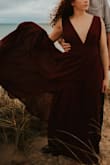 This dress was PERFECT. I ordered it for my engagement photos and I loved it. I usually order a M just to be safe, but after reading reviews of others with a similar build, I ordered a S. The fabric has a little bit of weight to it and doesn't feel cheap. The sleeves slipped off a few times, so I'll have to use some fabric tape next time. - Brooke V.