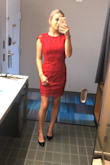 I took the advice of the other reviewers and ordered a size down, which was definitely a good decision. The dress fit great! It's a classy dress but the back adds some sexiness. I received a lot of compliments! - Kylie G.