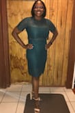 I was so happy that this fit! I was debating between the large and the XL because of my bust and this one fit wonderfully! So happy I sized up! This is a beautiful dress that I wore to my cousins wedding. I was able to dance the day away and it was comfortable. Only little issue is that I couldn't lift my arms very far up in the air because if the lace but that wasn't a big issue. - Omonoh A.