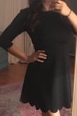 This is my new favorite dress. It's thick, but comfortable, and it is well-made and adorable. The cutouts are so cute and I've gotten tons of compliments on it! Don't hesitate, buy it! You'll love it. - Heather V.