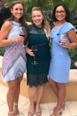 Absolutely loved this dress! Bought it as a guest for a fall wedding and I received SO many compliments on it! I have a large chest so I had to buy a fitted full body slip to fill in the space in the middle without my bra showing but it worked perfectly! The length was also a perfect midi on me. The material is great quality and the dark green color was even more gorgeous in person. I will be wearing again and again! - Stefanie B.