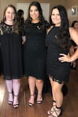 This dress was so flattering on! It was snug in just the right places. The only part I didn't like about the dress was how difficult it was to take off/put on because of the snugness. I wore this dress without a bra and it was perfect! - Michelina D.