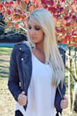 I love this jacket! The belt was a little long so I took it off when I'm not wearing it closed, but it still looks so cute! - Heather J.