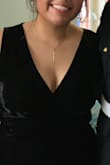 I ordered this dress for a military ball and it was beautiful! The material is soft and comfortable. It also has a nice amount of stretch so it shapes itself to your figure! It was a little long, I had to have it hemmed even with heels on but that was an easy fix. - Jazmin G.