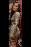 I love this dress! I wore it for a friends wedding this past weekend. The material is very thick so it's nice and warm. I got an endless amount of compliments! I probably could've gotten 1 size smaller as it was a little loose in the stomach/waist area. - Allie P.