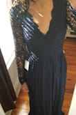This was the 6th dress I ordered and I fell in love immediately! It is very long and will need to be hemmed, form fitting at waist and easy to move in fabric (doesn't feel heavy and the lace sleeves are not itchy or uncomfortable). I'm so excited to wear it as a bridesmaid dress in my brother's wedding!! Highly recommend! - Jeanne S.
