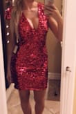 I am a medium in most Lulus clothes. This medium felt like a large. I ordered a small and will send back the medium. I love the dress, it's very pretty for NYE type event. Definitely size down. I fluctuate 140-145lbs and stand 5'8 and I need a small. - Keri H.