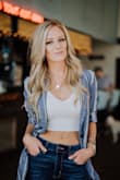 This top is just sliiiightly a bit tighter, but still fits well. It goes with anything and everything. - Heidi L.