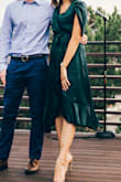 The dress fit perfectly!! I loved the color and the material. If you hang the dress the night before, the wrinkles come out. I have a smaller chest and my shoulders are pretty broad, so the shoulder ruching/sleeves were not very flattering. I ended up pinning the sleeves up. Easy fix! - Vivian B.
