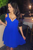 Loved the dress, just had to have my tailor shorten the straps a little bit to pull up the dress a little higher because the straps were too long for me. But with the alteration it looks great on! Tight on top and flowy on bottom, great dress for a wedding or cocktail-attire event. - Jacquie G.