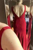I love this dress, it fits great but is a little big if you are flatter chested like myself. I am getting the straps taken in slightly as they fall off my shoulders. The only thing I'm not liking is that there is a wire that keeps the shape of the sweetheart neckline and it isn't centered which is noticeable. - Tay A.