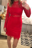 Fits perfectly! It's not too tight, but still shows off your figure. It's a nice shade of red too. Ideal for any holiday party. - Jessica J.