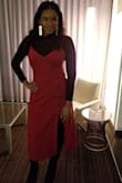 The dress does run small for me sadly, but with the help of my waist shaper I was able to zip it up. I need to drop about 15 or more lbs. - Farlon B.