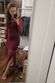 I love this dress! It's definitely a party dress and it doesn't look expensive, but it fits soooo comfortable and flattering. Very stretchy fabric. Definitely order a size smaller than usual. I did that and it fits perfectly I love that this dress has a unique look. Looking forward to wearing it at the holiday parties coming up!! - Lien S.