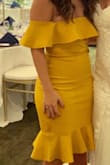 Ordered this dress for a wedding and I love the material and how it looks! I ordered a medium which fit perfectly on the bottom half of my body, but is too big for the top half. I decided to keep it and just get the top half fitted. I think if I had ordered a small, the bottom half would have been too snug. I can't wait to wear it to the upcoming wedding I have! - Alyssa P.
