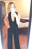 This jumpsuit was better than expected! I originally purchased to wear for a bachelorette party and it was perfect and then a few months later I also wore it to a wedding. It was perfect for both events, subtle sexy, chic, and love how different it is than just a dress for all events. I have received nothing but compliments every time I wear it! I wore heels with the jumpsuit and still got it hemmed beforehand and knew I would have to based on other reviews. Do not let that deter you because it was inexpensive to get hemmed and WELL WORTH the extra time/money to spend to make it perfect. - Laura