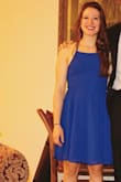 I wore this dress to a cocktail party and again for my graduation. On my frame, the length is a little longer than I would normally shoot for, but it makes for the perfect dress for a slightly more formal function. The material is great and the dress has held up super well. The straps in the back are a nice addition since the front of the dress is so basic. Dress fits fairly tight over my chest, but still works. Overall would recommend. - Carly T.