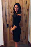 Super versatile dress. Just sexy enough on the top and with the slit - but long enough to be modest. It did not fit as a midi on me, and I am a tall girl. I had to have it hemmed for it to fall just above the knee. My favorite part about this dress was how thick the material and lining was. I didn't have to wear a bra! - Eden N.