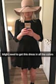 Ordered a S, the size I normally get for all my clothes. Had to return for a M. The material is thick but stretchy, so it fits like a glove. The dress is a flattering shape. I love it so much I got the green one for a Christmas party. - Sierra A.