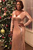 I wore this dress to a fraternity ball and I received so many compliments! It is fully lined and looks and feels expensive! It also stretches! - Ashley S.