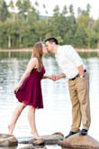 I bought this dress in my wedding colors for our engagement photos. It was very comfortable and flattering. The medium was a little too tight in the waist and the large was a little loose but fit better. The material is great for a light flowy feel and the skater skirt had awesome movement. Overall very pleased! - Krystle G.